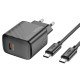 Мережевий зарядний пристрій HOCO CS22A Value single port charger Type-C cable 30W Black