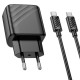 Мережевий зарядний пристрій HOCO CS22A Value single port charger Type-C cable 30W Black