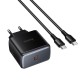 Мережевий зарядний пристрій HOCO C159A Upgrade single-port charger Type-C cable 65W Black