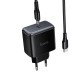 Мережевий зарядний пристрій HOCO C159A Upgrade single-port charger Type-C cable 65W Black