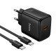 Мережевий зарядний пристрій HOCO N83 Profit single port Type-C cable 60W Black