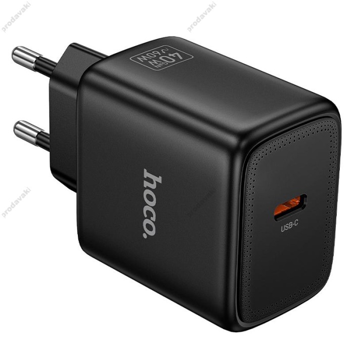 Мережевий зарядний пристрій HOCO N83 Profit single port Type-C cable 60W Black