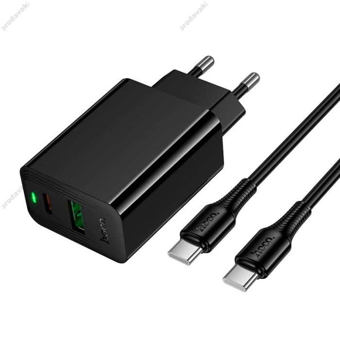 Мережевий зарядний пристрій HOCO CS95A Leader charger Type-C cable 30W Black