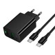 Мережевий зарядний пристрій HOCO CS95A Leader charger Type-C cable 30W Black