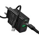 Мережевий зарядний пристрій HOCO CS95A Leader charger Type-C cable 30W Black