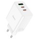 Мережевий зарядний пристрій HOCO C126A Pure power three-port 40W White
