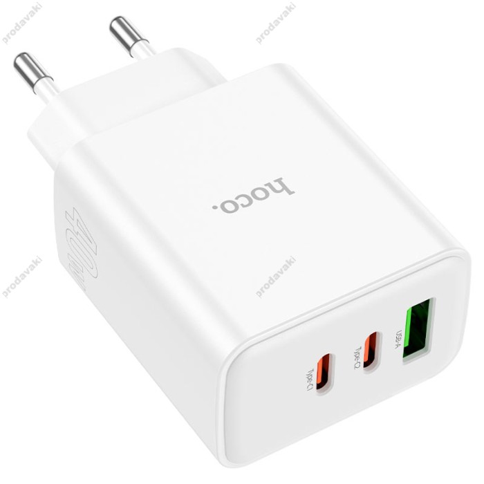 Мережевий зарядний пристрій HOCO C126A Pure power three-port 40W White