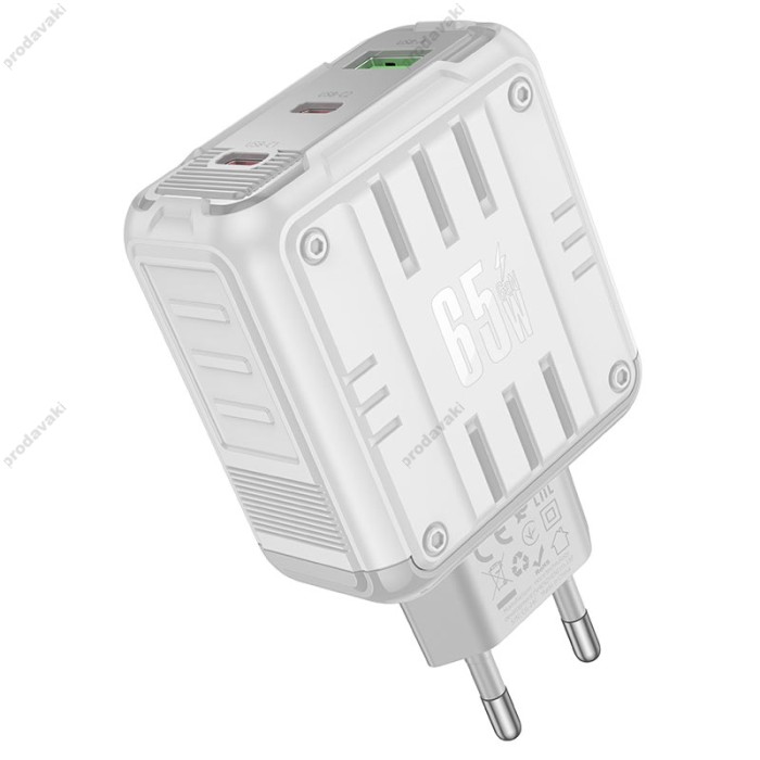 Мережевий зарядний пристрій HOCO C139A Rock charger 65W White