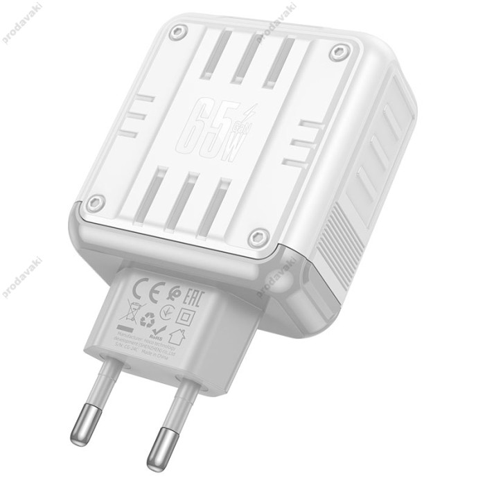 Мережевий зарядний пристрій HOCO C139A Rock charger 65W White