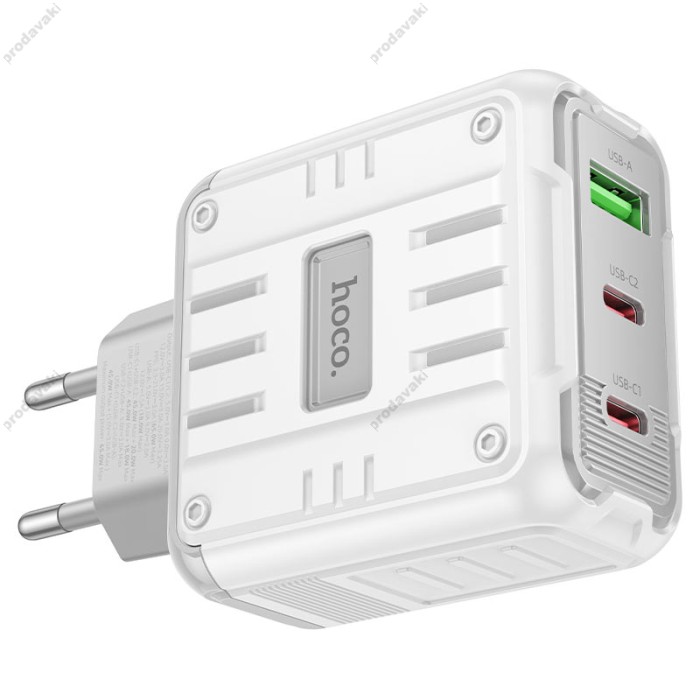 Мережевий зарядний пристрій HOCO C139A Rock charger 65W White