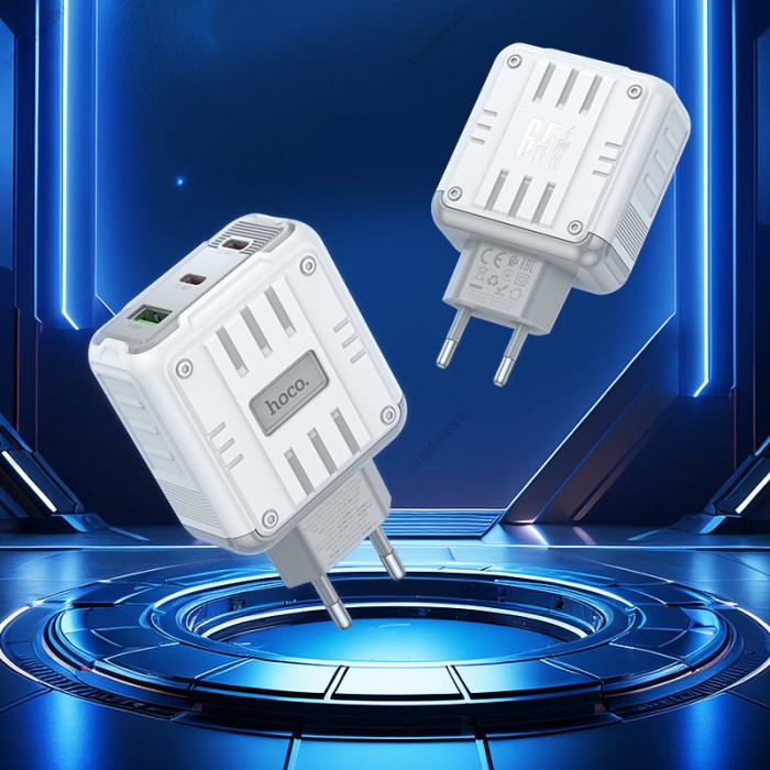 Мережевий зарядний пристрій HOCO C139A Rock charger 65W White