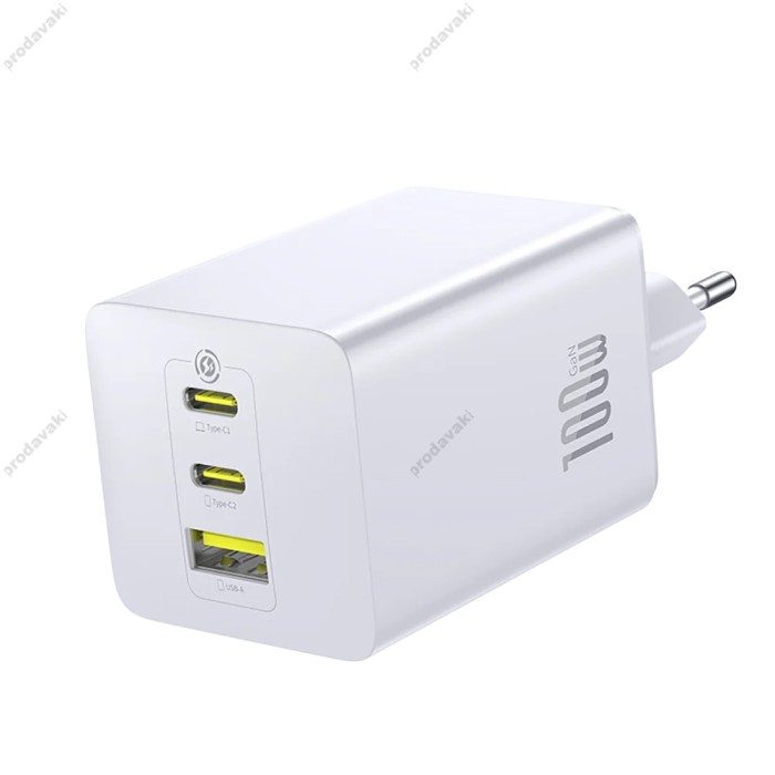 Мережевий зарядний пристрій Baseus EnerFill FE11 Fast Charger 2C+U 100W EU White P10182102213-00