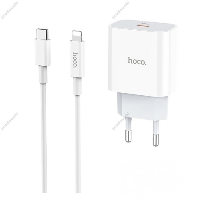 Мережевий зарядний пристрій HOCO C76A Speed source Lightning cable 18W White
