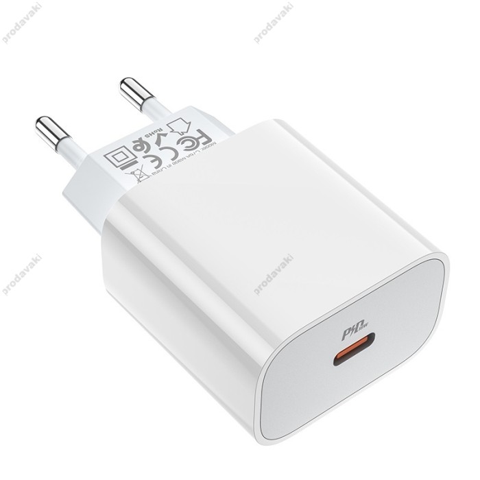 Мережевий зарядний пристрій HOCO C76A Speed source Lightning cable 18W White