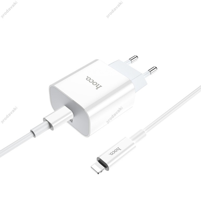 Мережевий зарядний пристрій HOCO C76A Speed source Lightning cable 18W White