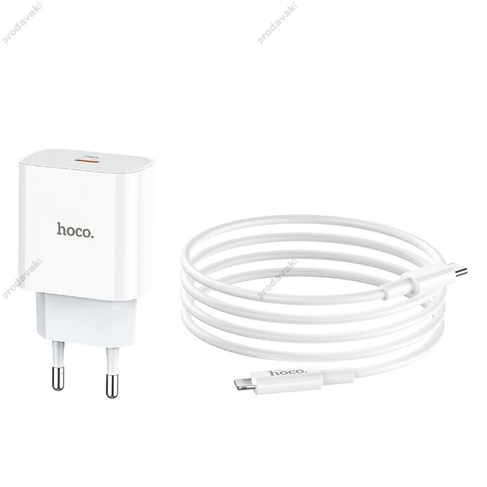 Мережевий зарядний пристрій HOCO C76A Speed source Lightning cable 18W White