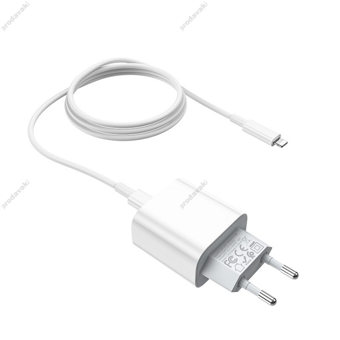 Мережевий зарядний пристрій HOCO C76A Speed source Lightning cable 18W White