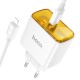 Мережевий зарядний пристрій HOCO CS41A Smart Lightning cable 35W White