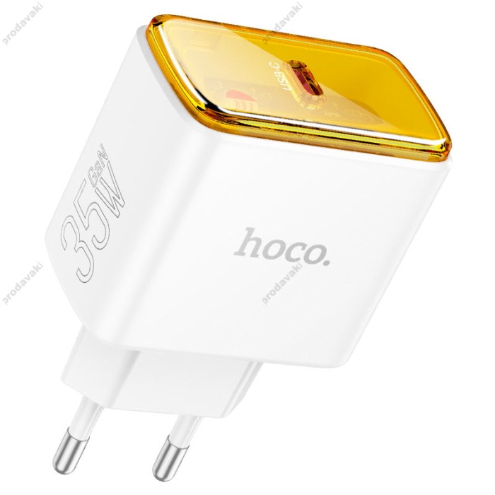 Мережевий зарядний пристрій HOCO CS41A Smart Lightning cable 35W White