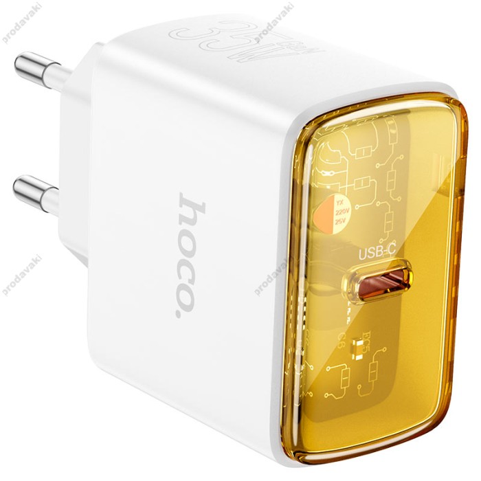 Мережевий зарядний пристрій HOCO CS41A Smart Lightning cable 35W White