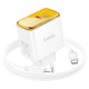 Мережевий зарядний пристрій HOCO CS41A Smart Lightning cable 35W White