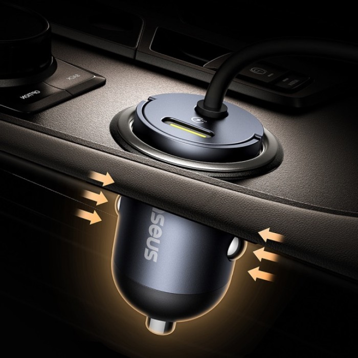 Автомобільний зарядний пристрій Baseus Tiny Star Mini Car Charger (U+C) 30W Black C00035001121-02