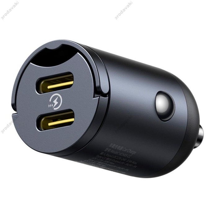 Автомобільний зарядний пристрій Baseus Tiny Star Mini Car Charger 2C 30W Black C00035001121-03