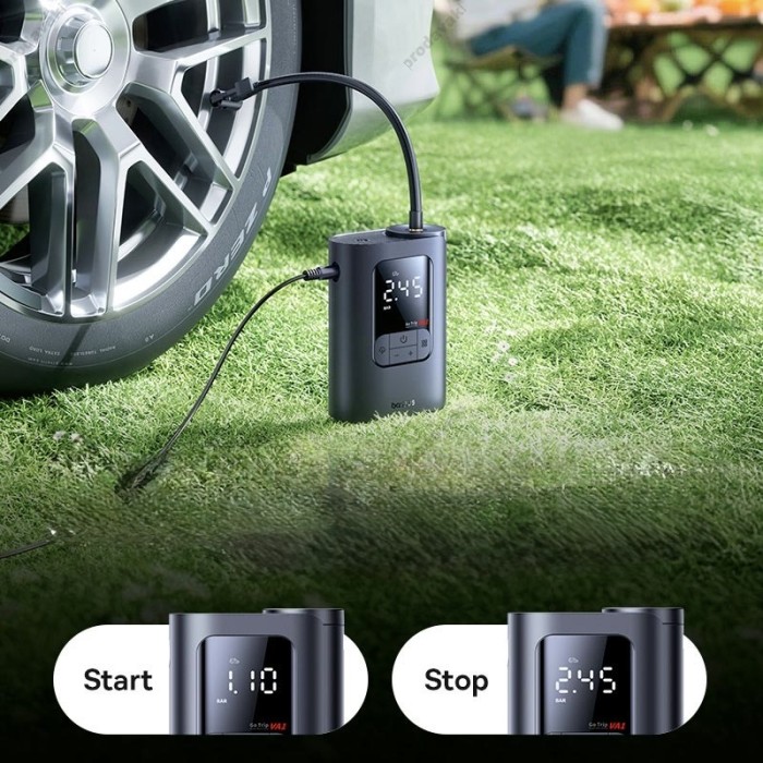 Автомобільний компресор насос Baseus GoTrip VA1 Super Mini Wired Inflator 22-Cylinder Black C0119701