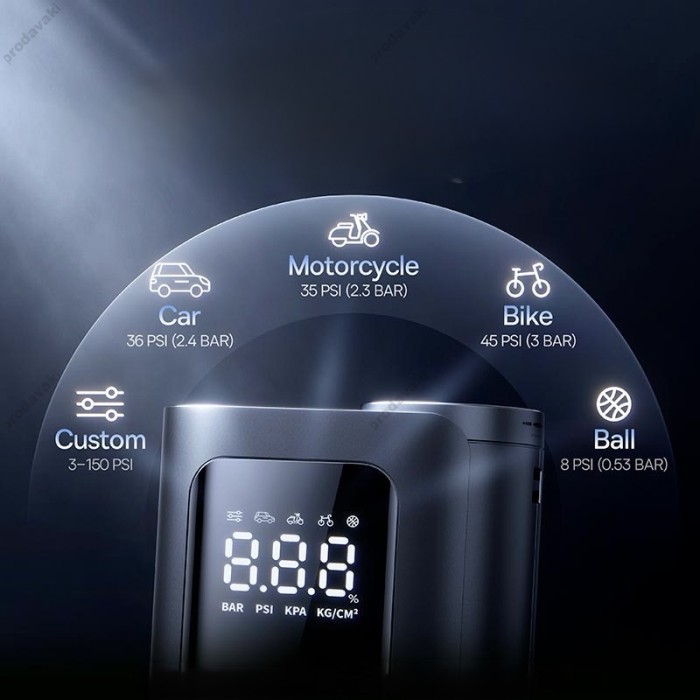 Автомобільний компресор насос Baseus GoTrip VA1 Super Mini Wired Inflator 22-Cylinder Black C0119701