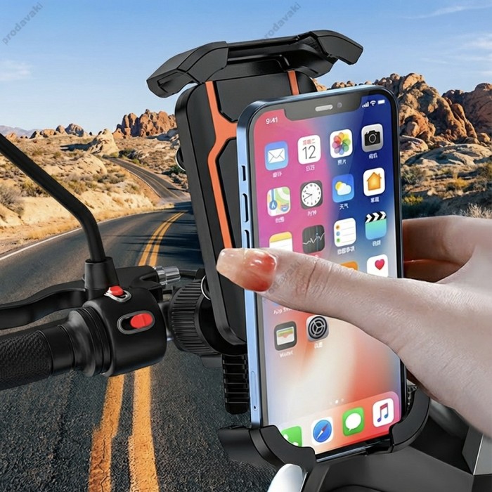 Тримач телефону для велосипеда/мотоцикла XO C201 Full-Coverage Motorcycle Phone Mount 7" Black