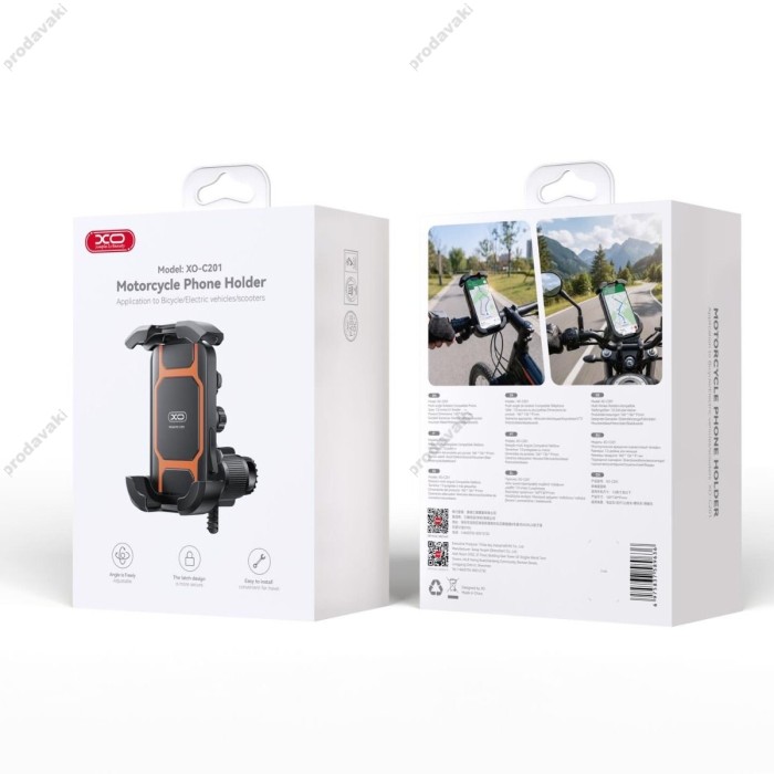 Тримач телефону для велосипеда/мотоцикла XO C201 Full-Coverage Motorcycle Phone Mount 7" Black