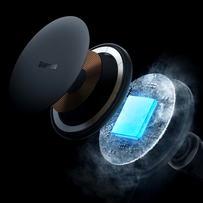 Автомобільний тримач із бездротовою зарядкою Baseus CW01 Magnetic Wireless Charging 15W (+АЗП USB 25W) Black C40141000111-01