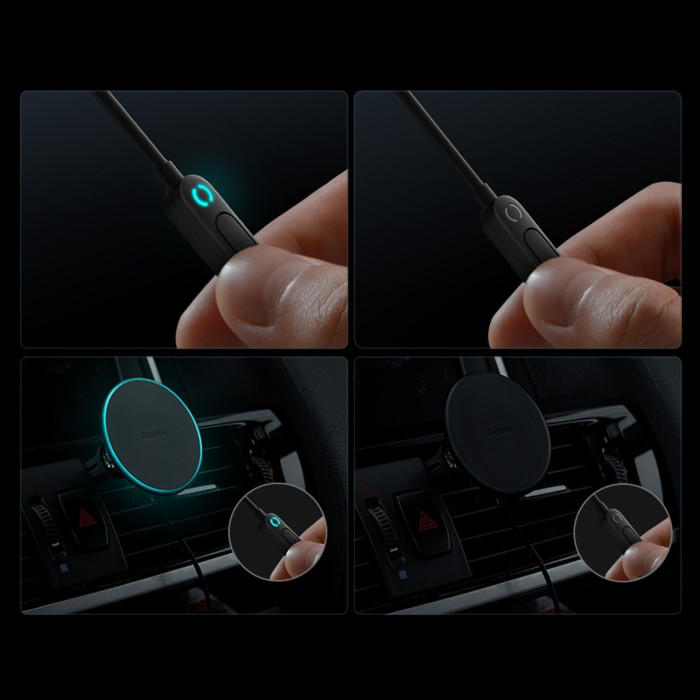 Автомобільний тримач із бездротовою зарядкою Baseus CW01 Magnetic Wireless Charging 15W (+АЗП USB 25W) Black C40141000111-01