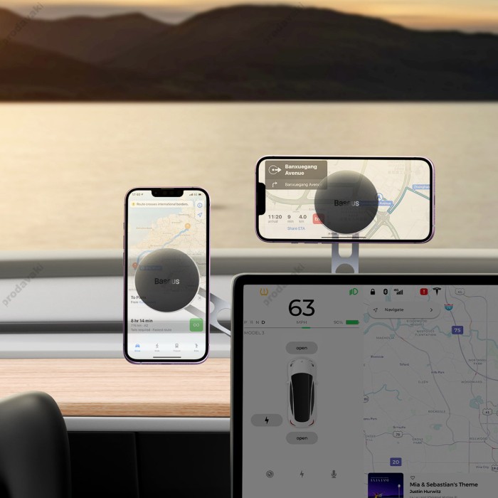 Автомобільний тримач Baseus T-Space Series Folding Metal Car Mount Magnetic Frost Silver C40151300S11-00