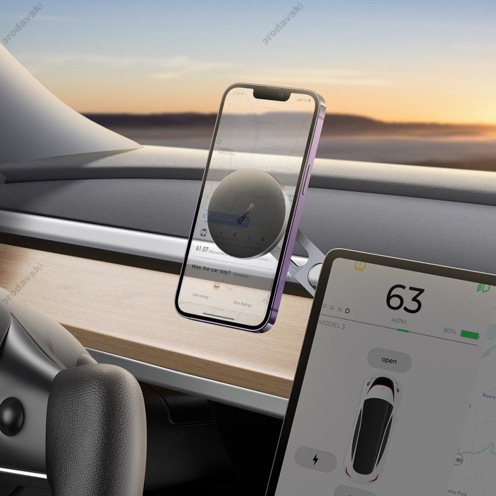 Автомобільний тримач Baseus T-Space Series Folding Metal Car Mount Magnetic Frost Silver C40151300S11-00