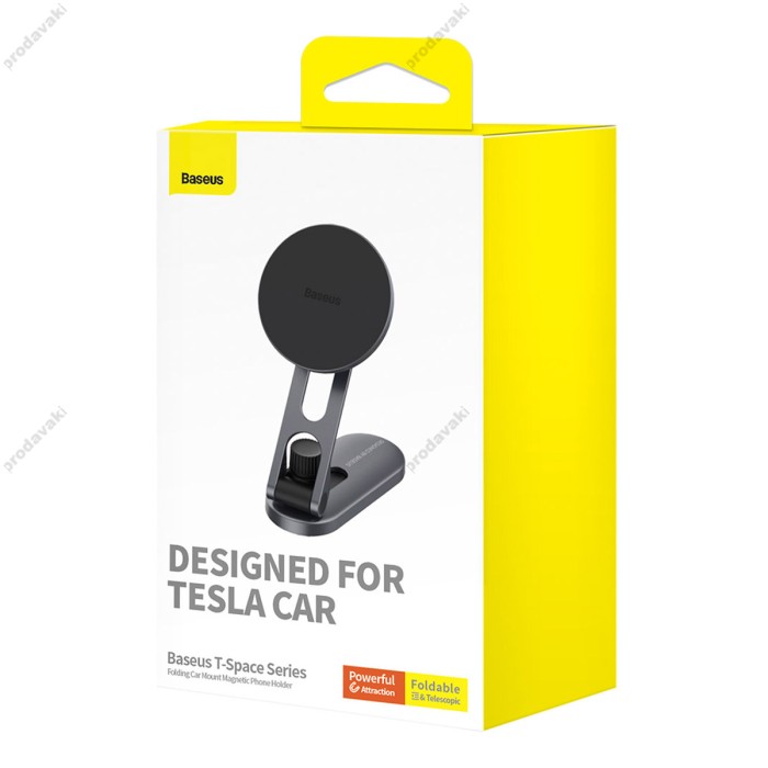 Автомобільний тримач Baseus T-Space Series Folding Metal Car Mount Magnetic Frost Silver C40151300S11-00
