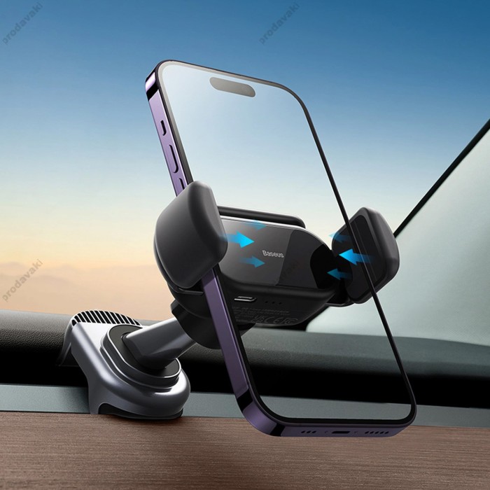 Автомобільний тримач Baseus T-Space Solar Electric Car Mount Black C40351300111-00