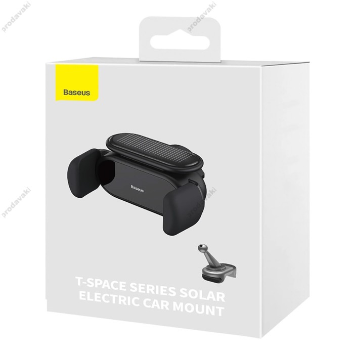 Автомобільний тримач Baseus T-Space Solar Electric Car Mount Black C40351300111-00