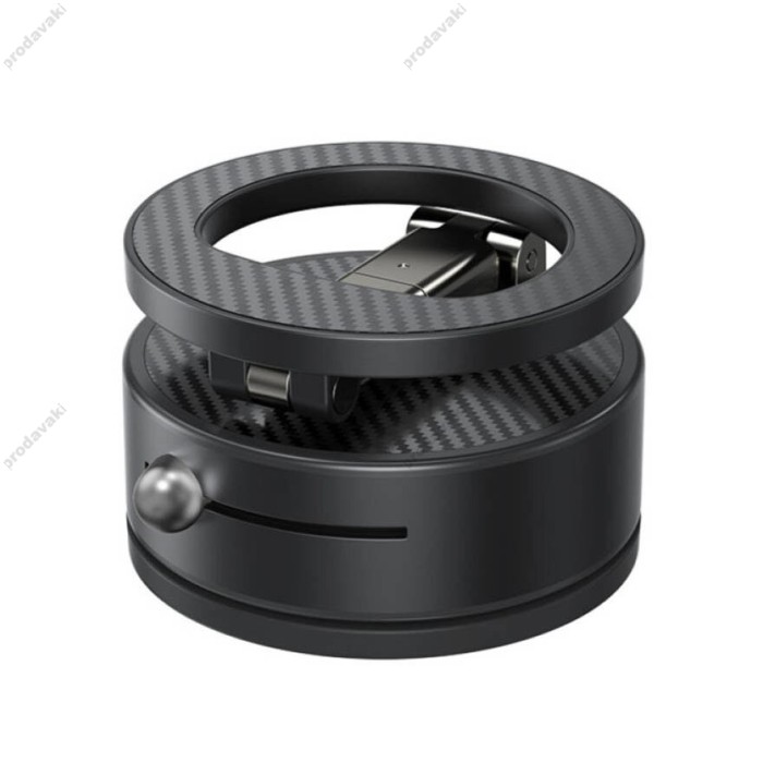 Автомобільний тримач XO C188 metal magsafe vacuum chuck manual latch magnetic holder (rotatable) Black