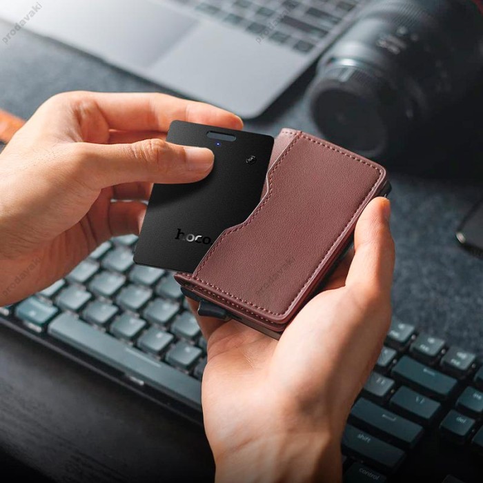 Пошуковий трекер HOCO E102 Nida Dual card type anti-lost device IOS, Android Black