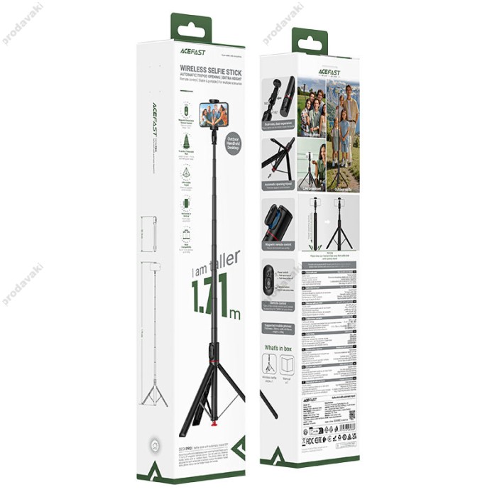 Монопод-трипод ACEFAST E31 sselfie stick with automatic tripod 1.71m Black