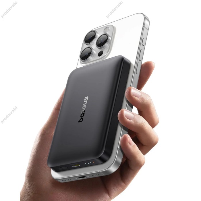 Повербанк портативний акумулятор Power bank Baseus EnerFill FM12 Qi2 Magnetic 22.5W 10000 mAh Black E0028500