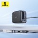 Мережевий зарядний пристрій Baseus EnerCore CJ11 Fast Charger Retractable Cable 3C 67W Black E0121E00