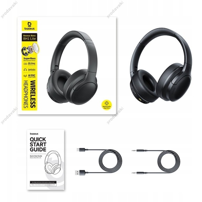 Бездротові Bluetooth навушники BASEUS Bass BH1 Lite Wireless Headphones Black A0203C00
