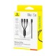 PD кабель Baseus Silky 3in1 USB-C to M+L+C 100W 1.5m Black P10377706123-00