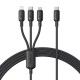 PD кабель Baseus Silky 3in1 USB-C to M+L+C 100W 1.5m Black P10377706123-00
