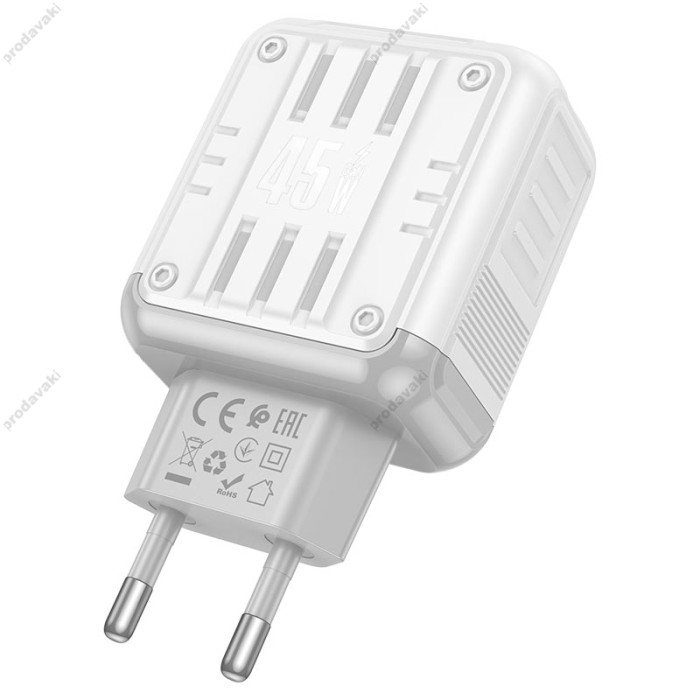 Мережевий зарядний пристрій Hoco C137A Rock charger 45W White