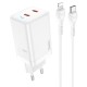 Мережевий зарядний пристрій Hoco N23 Astral Lightning cable 45W White