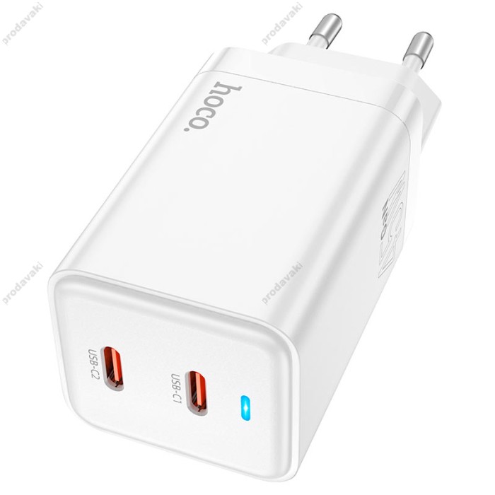 Мережевий зарядний пристрій Hoco N23 Astral Lightning cable 45W White