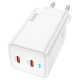 Мережевий зарядний пристрій Hoco N23 Astral Lightning cable 45W White